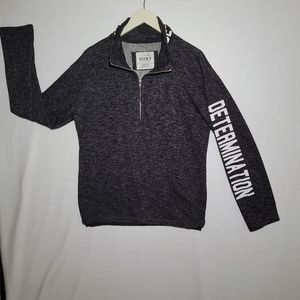 Run 7 Determination Print Pullover Size XL Front Zipper and Pocket.